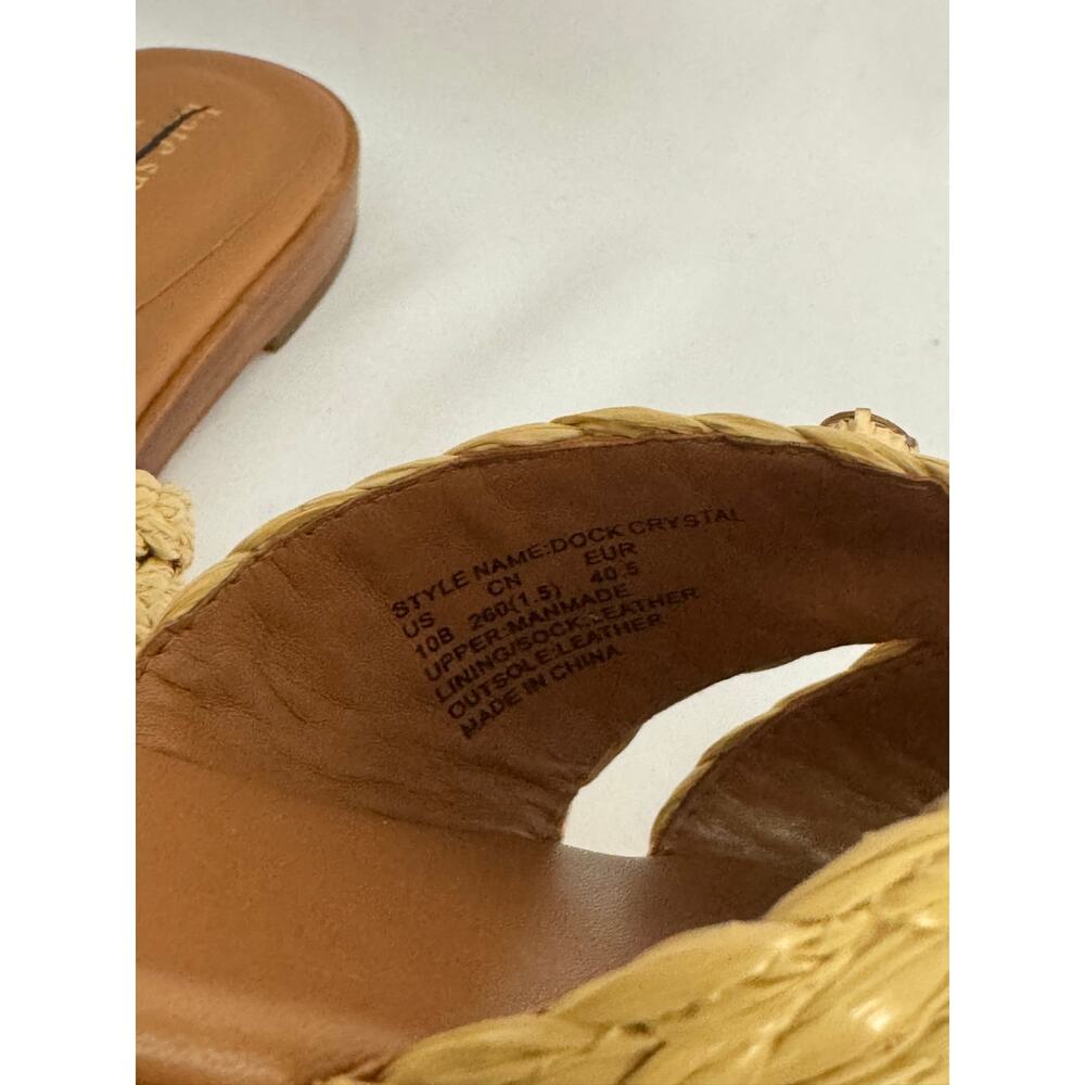 Kate Spade Dock Crystal Raffia Slides 10B NIB Defaced Sandals - Picture 12 of 14